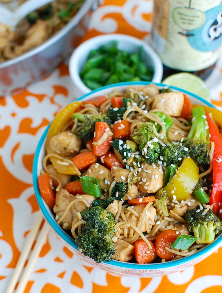 Easy Chicken Ramen Noodle Stir Fry In Bowl