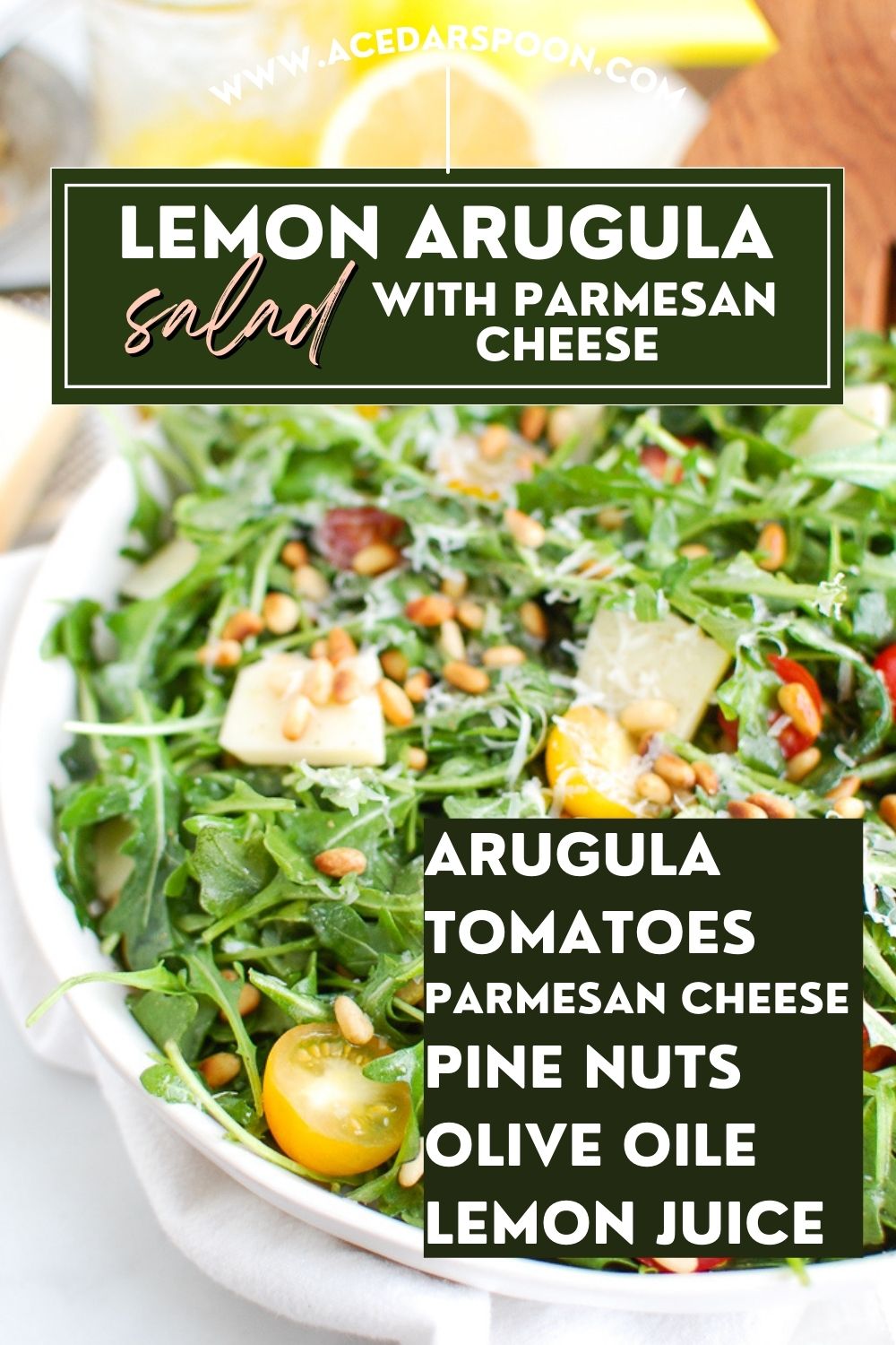 Lemon Arugula Salad Recipe with Parmesan Cheese