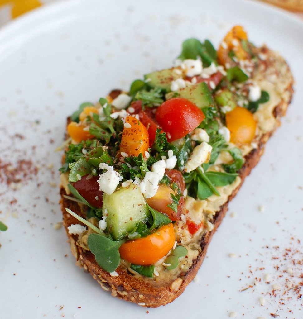 Mediterranean Hummus Toast with Za'atar Single Toast 
