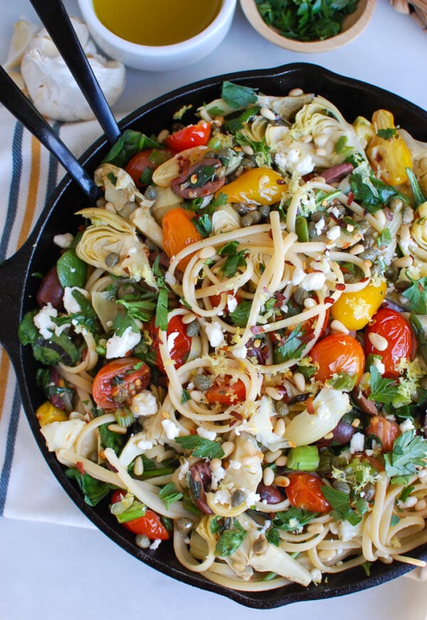 Mediterranean Pasta Black Skillet