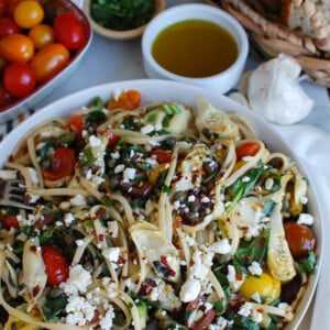 Mediterranean Pasta in large Bowl