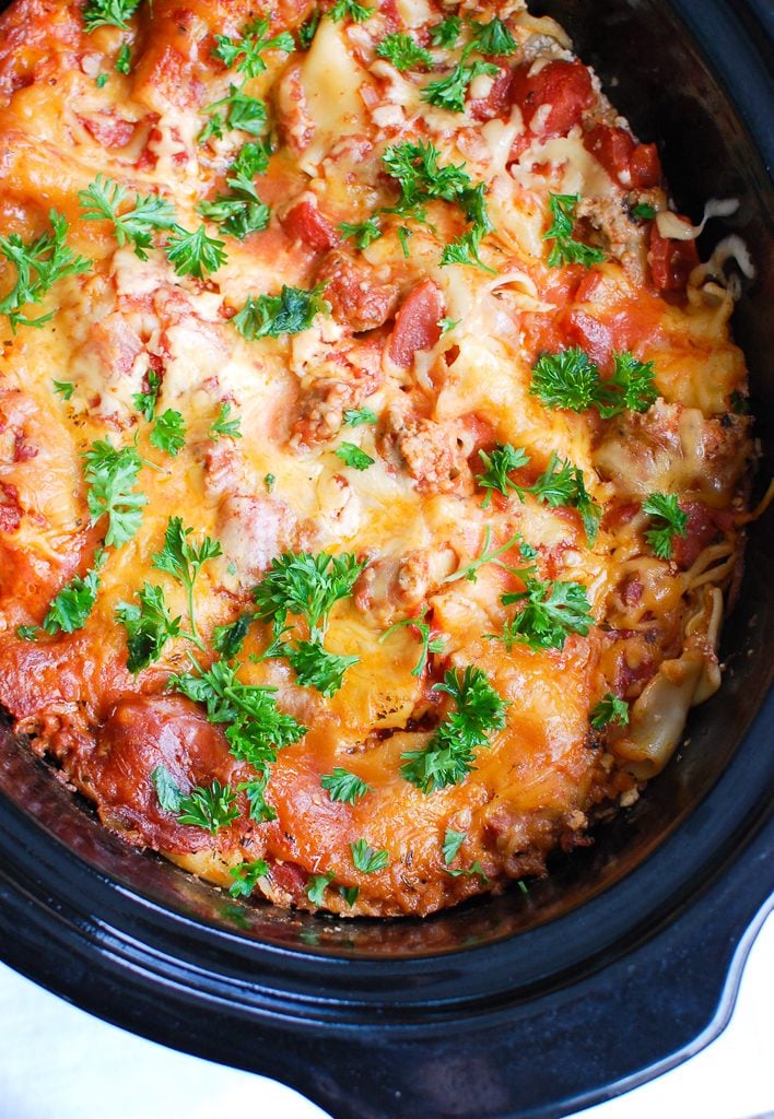 Slow Cooker Lasagna in Crockpot 