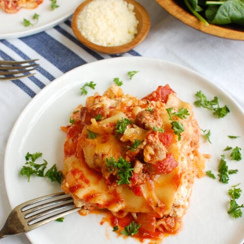 Slow Cooker Lasagna with Fork