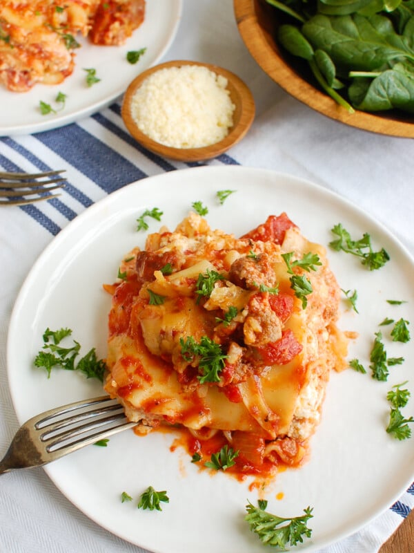 Slow Cooker Lasagna with Fork