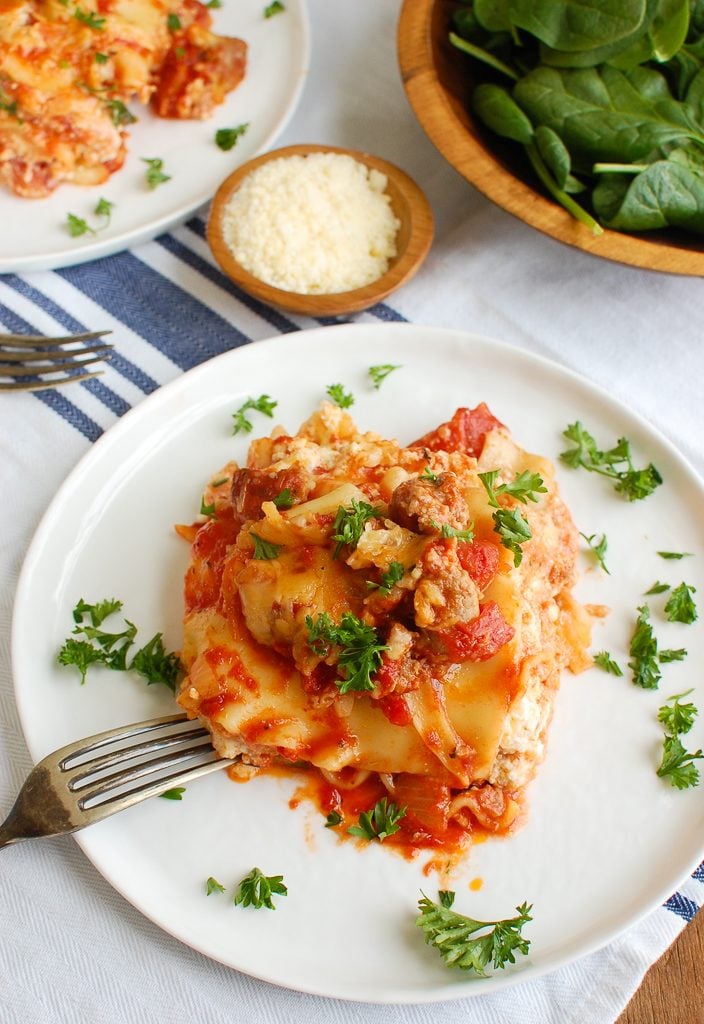 Slow Cooker Lasagna with Fork