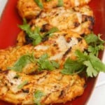 Tandoori Grilled Chicken on red platter