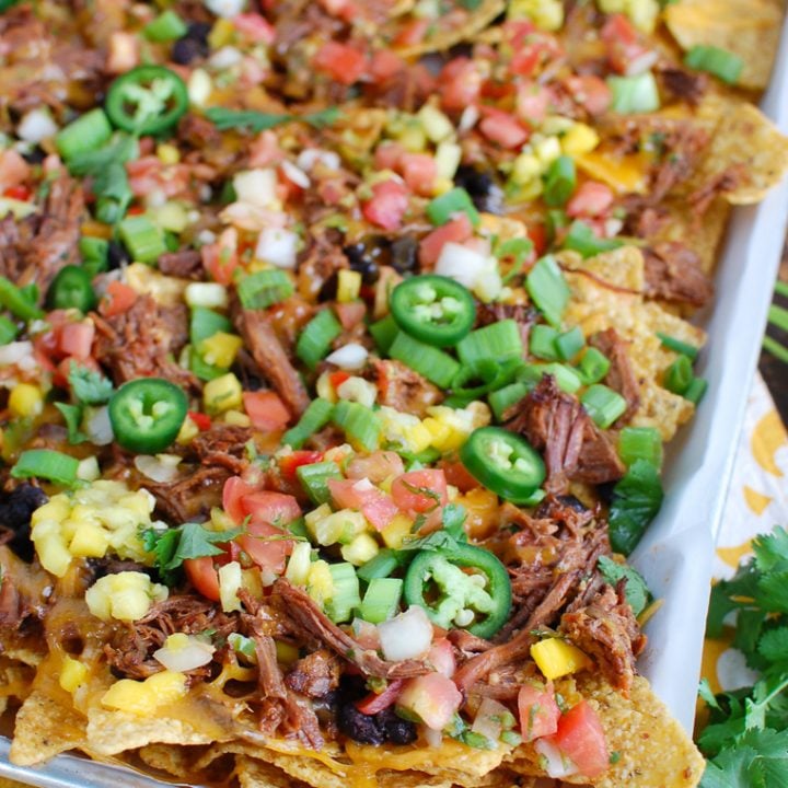 Beef Nachos on a Sheet Pan