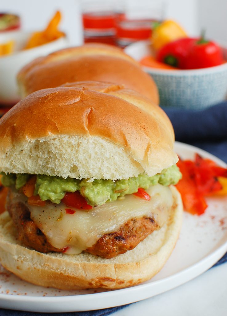 Pork Burgers white plate 