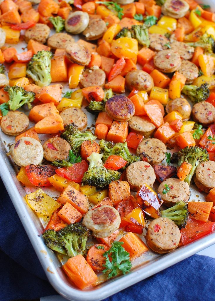 Sheet Pan Chicken Sausage and Vegetables - A Cedar Spoon