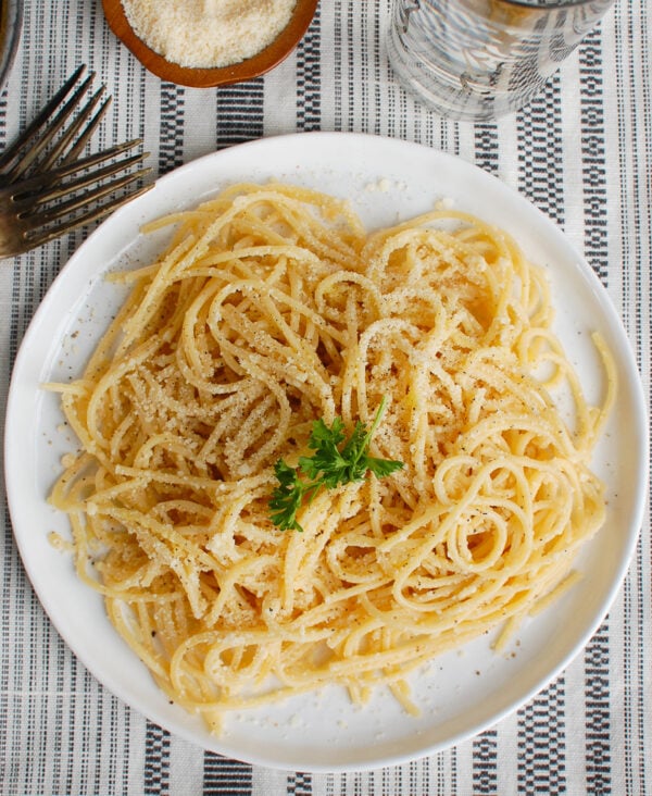 Pasta al limone qui sopra