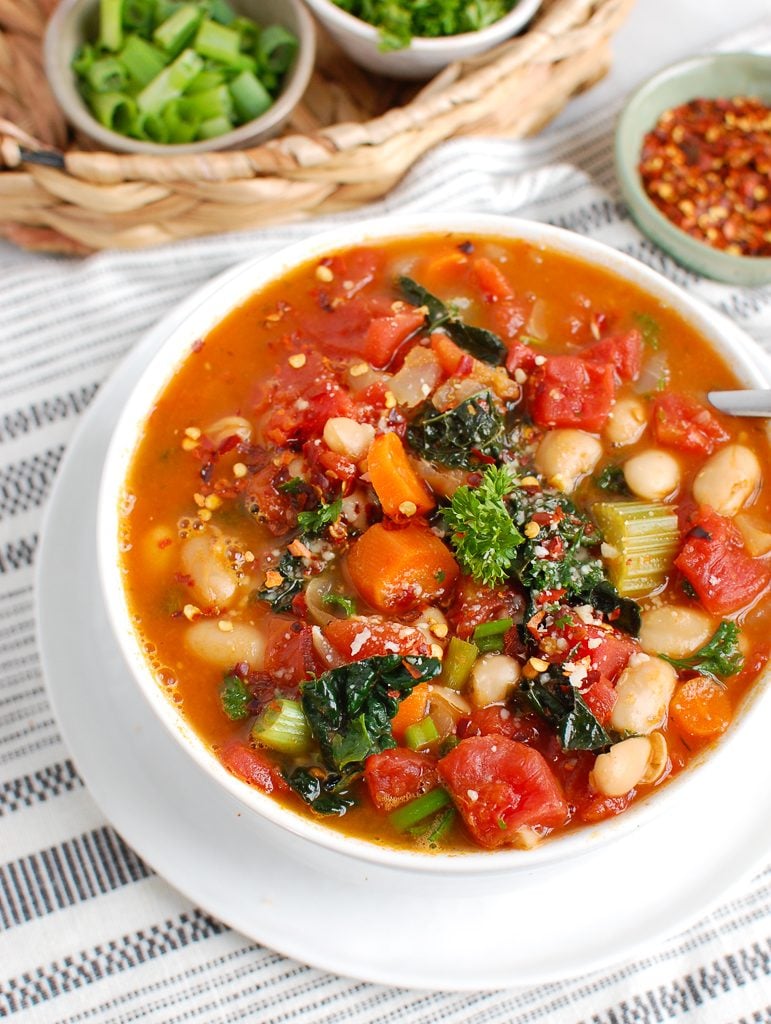 Simple White Bean Kale Soup with parsley