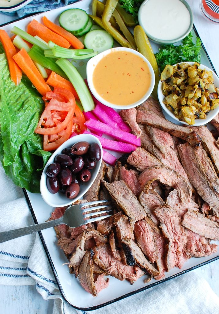 Beef Shawarma platter from above 