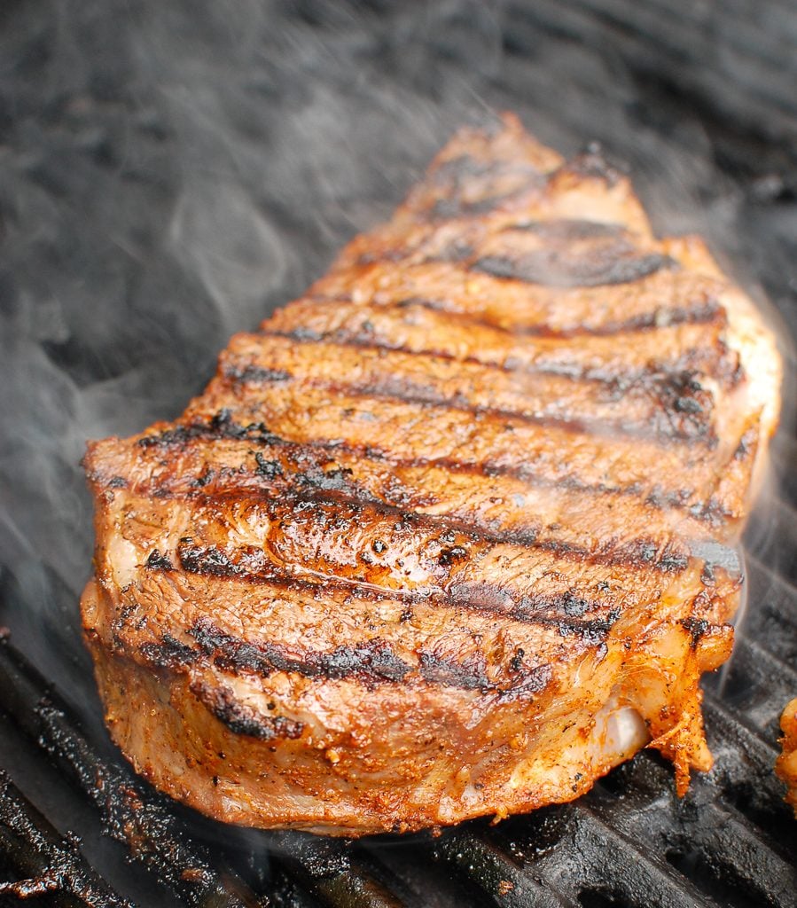 Grilled Ribeye Steak on Grill 