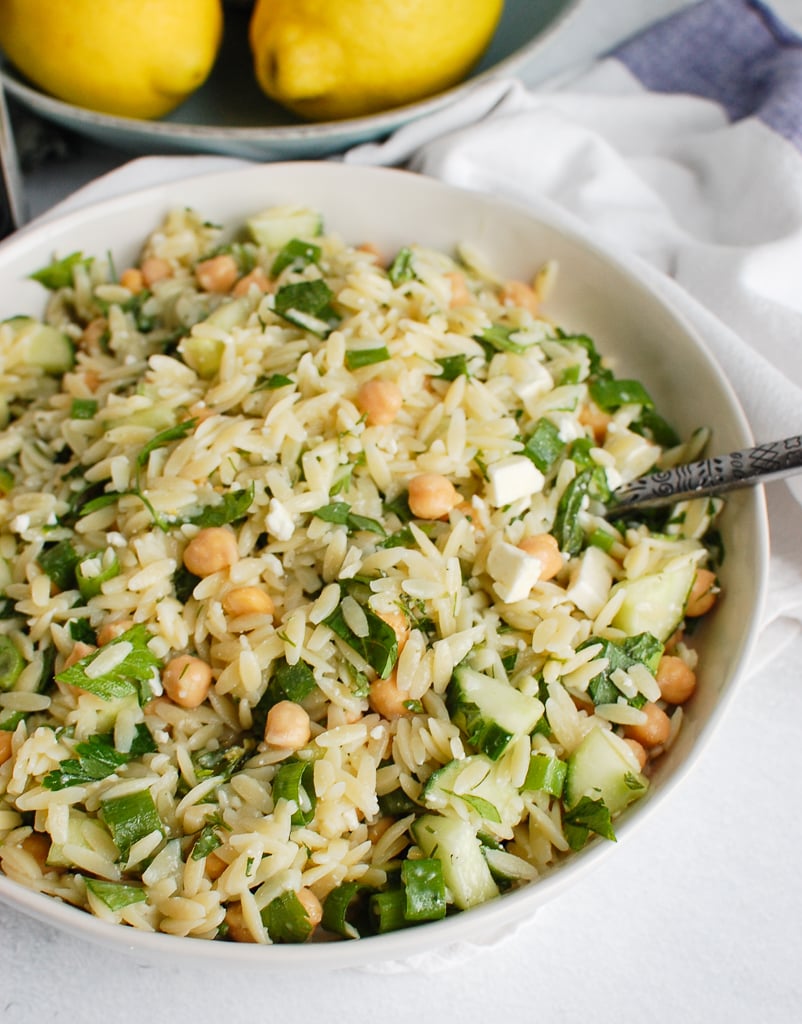Chickpea Salad Recipe with white bowl