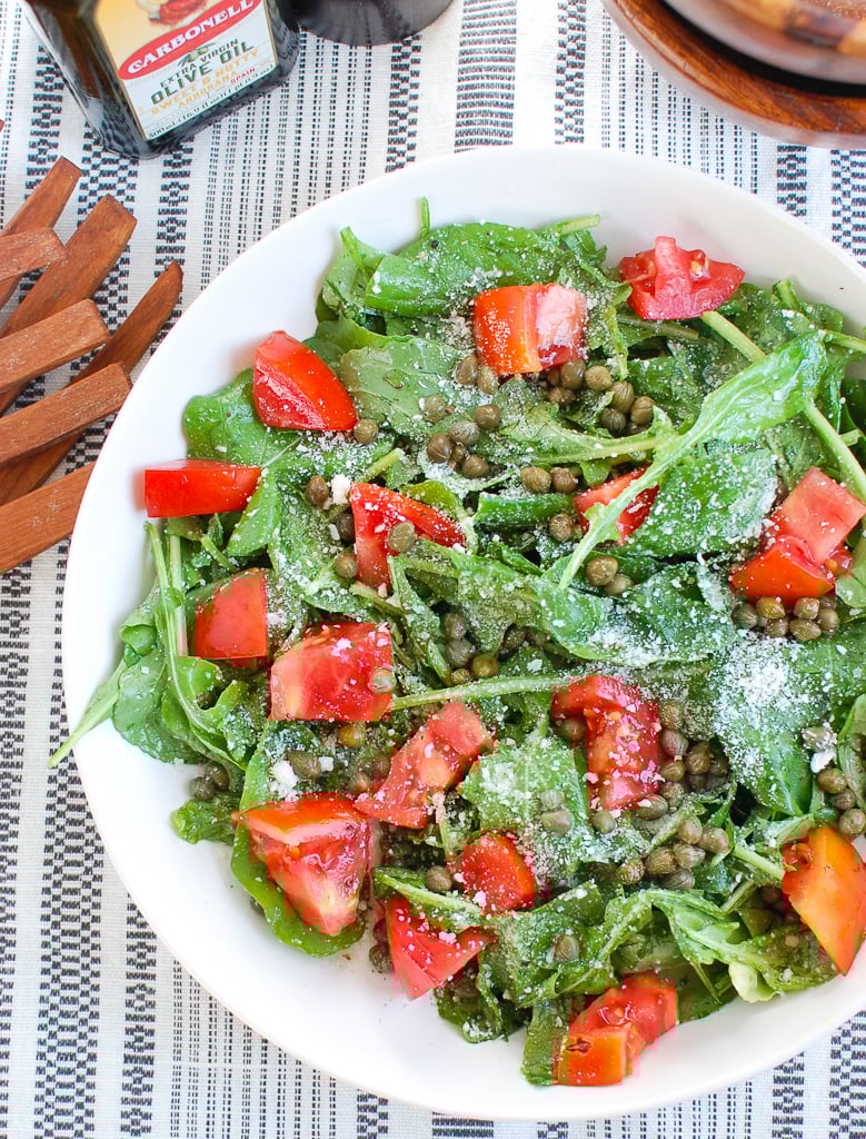 Arugula Salad with Capers with tomatoes
