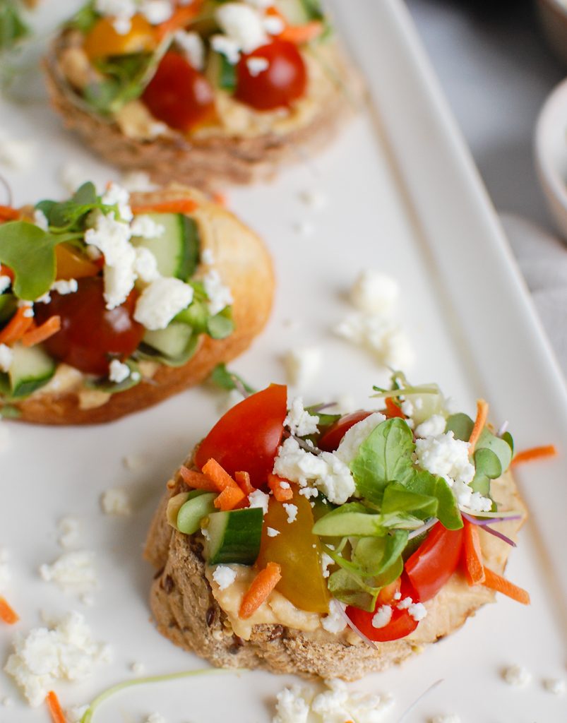 Mediterranean Crostini with tomatoes