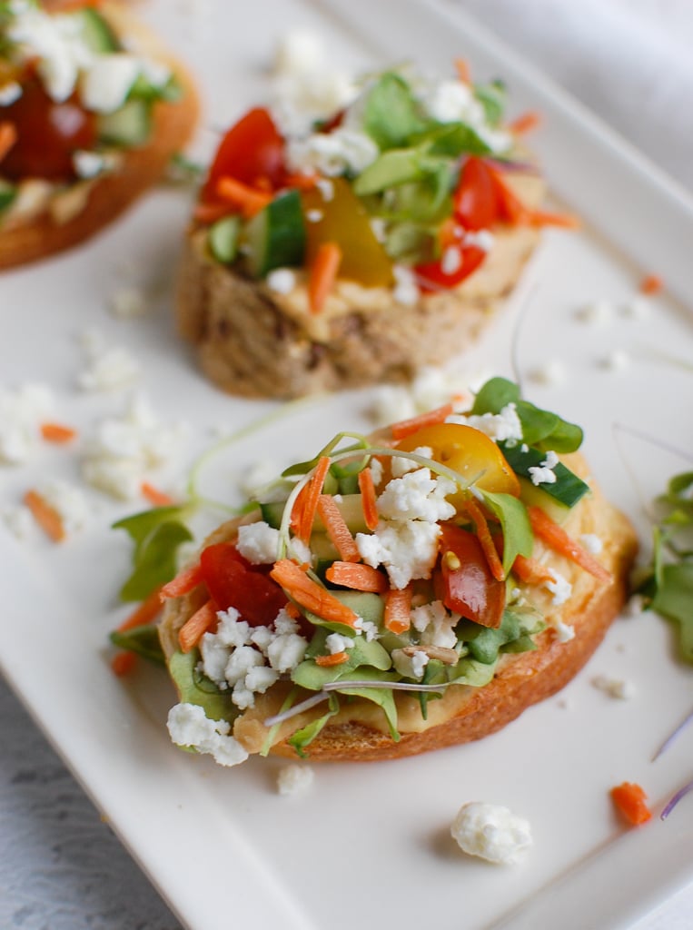 Mediterranean Crostini on plate