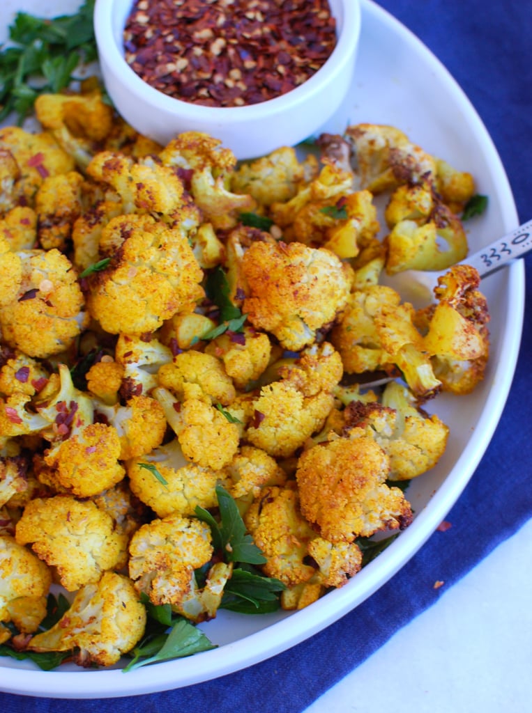 Air Fryer Cauliflower on white plate
