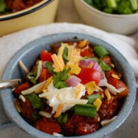 Beef Chili Recipe with sour cream
