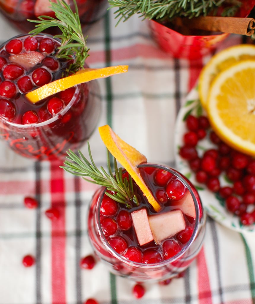Christmas Sangria with fresh cranberries