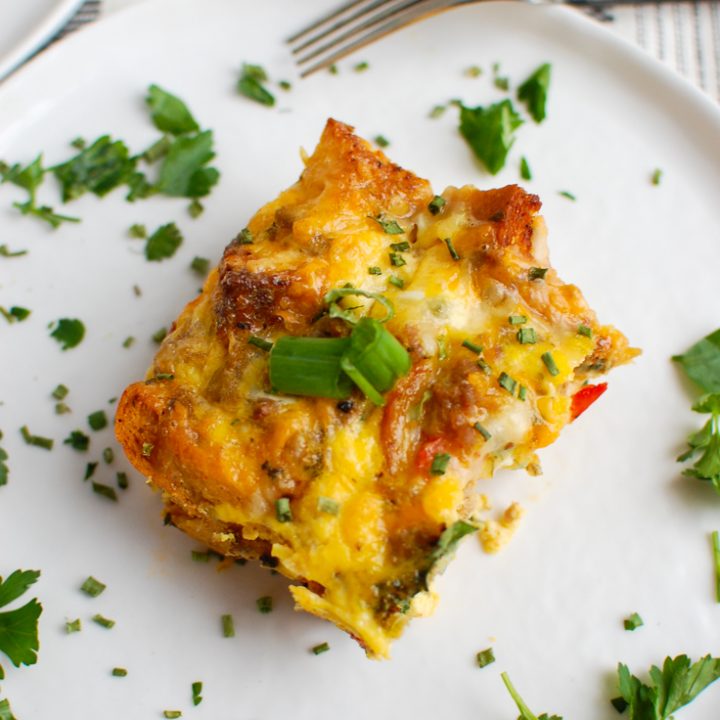 Egg Sausage Casserole with green onion