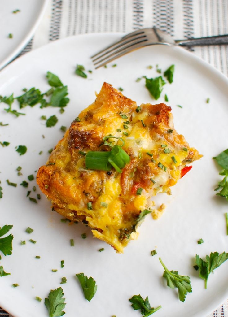 Egg Sausage Casserole with green onion