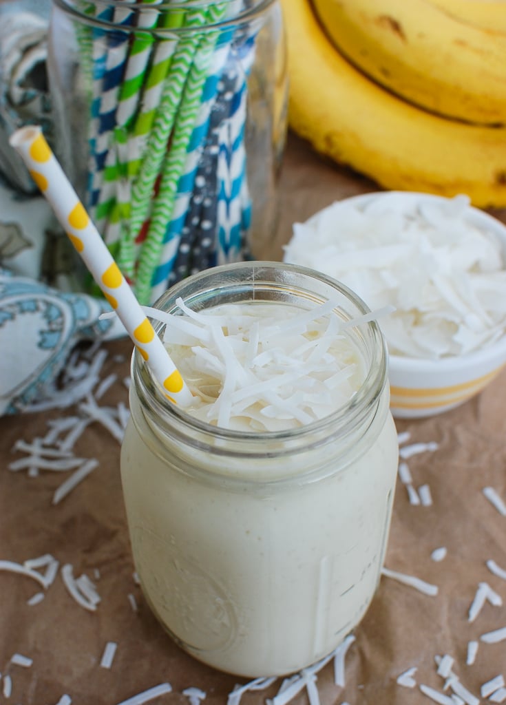 Pineapple Smoothie with coconut on top.