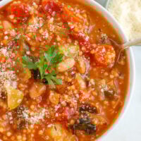 Vegetable Soup with Cabbage with small pasta