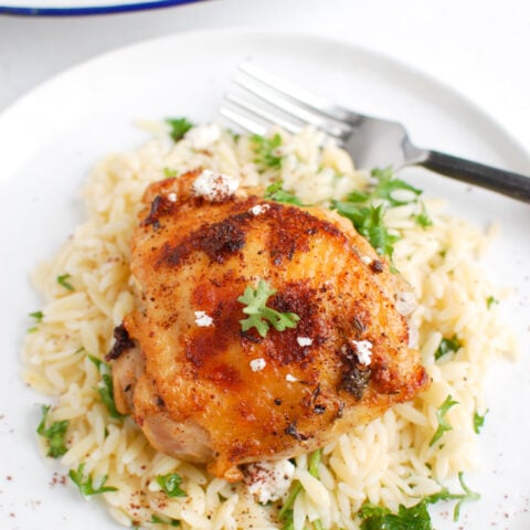 Mediterranean Chicken on a white plate