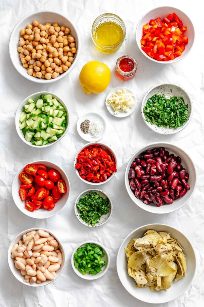 Mediterranean Three Bean Salad recipe ingredients 