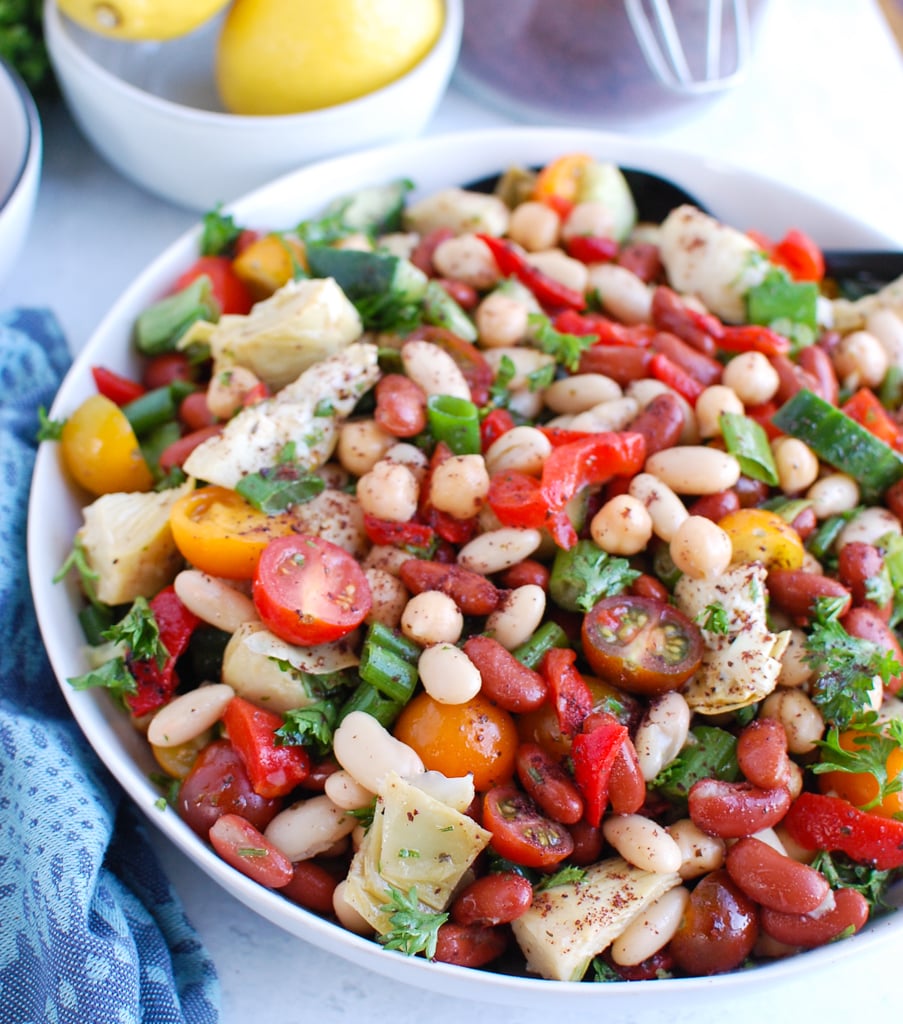 Three Bean Salad with spoon