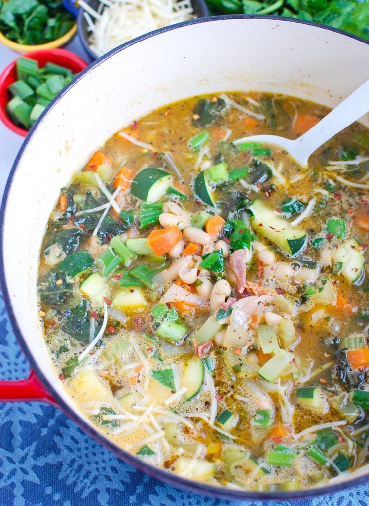Tuscan Bean Soup in a pot