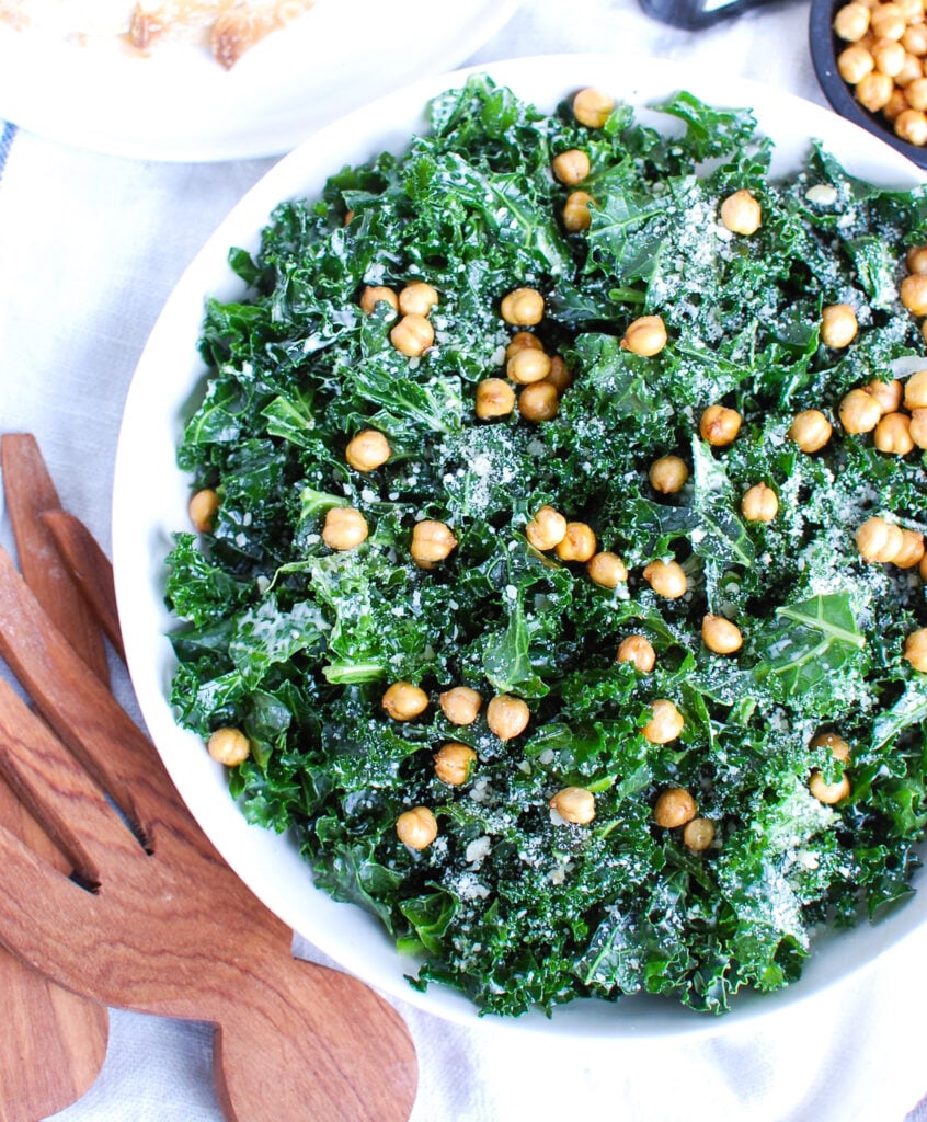 Kale Caesar Salad with cheese 