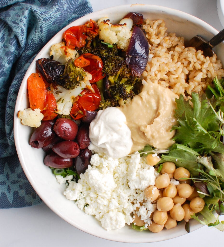 Mediterranean Buddha Bowl with hummus