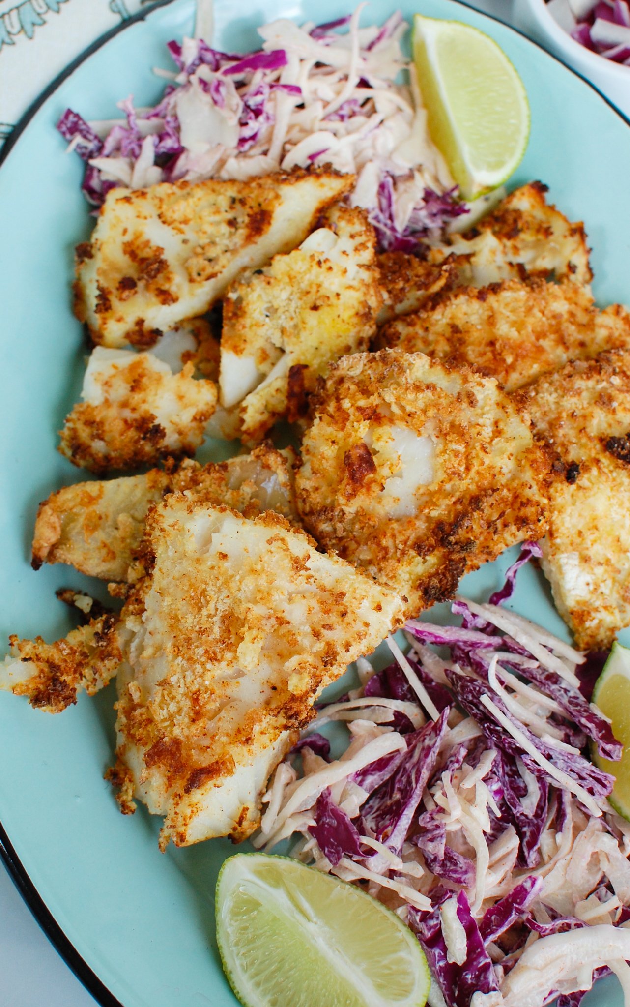 Air Fryer Cod with slaw.