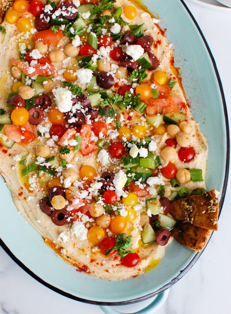 Hummus Platter with toppings 