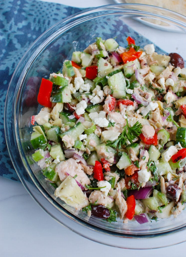 Mediterranean Tuna Salad in bowl