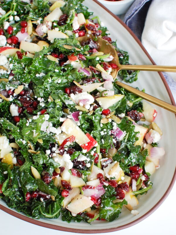 Easy Fall Salad in white dish