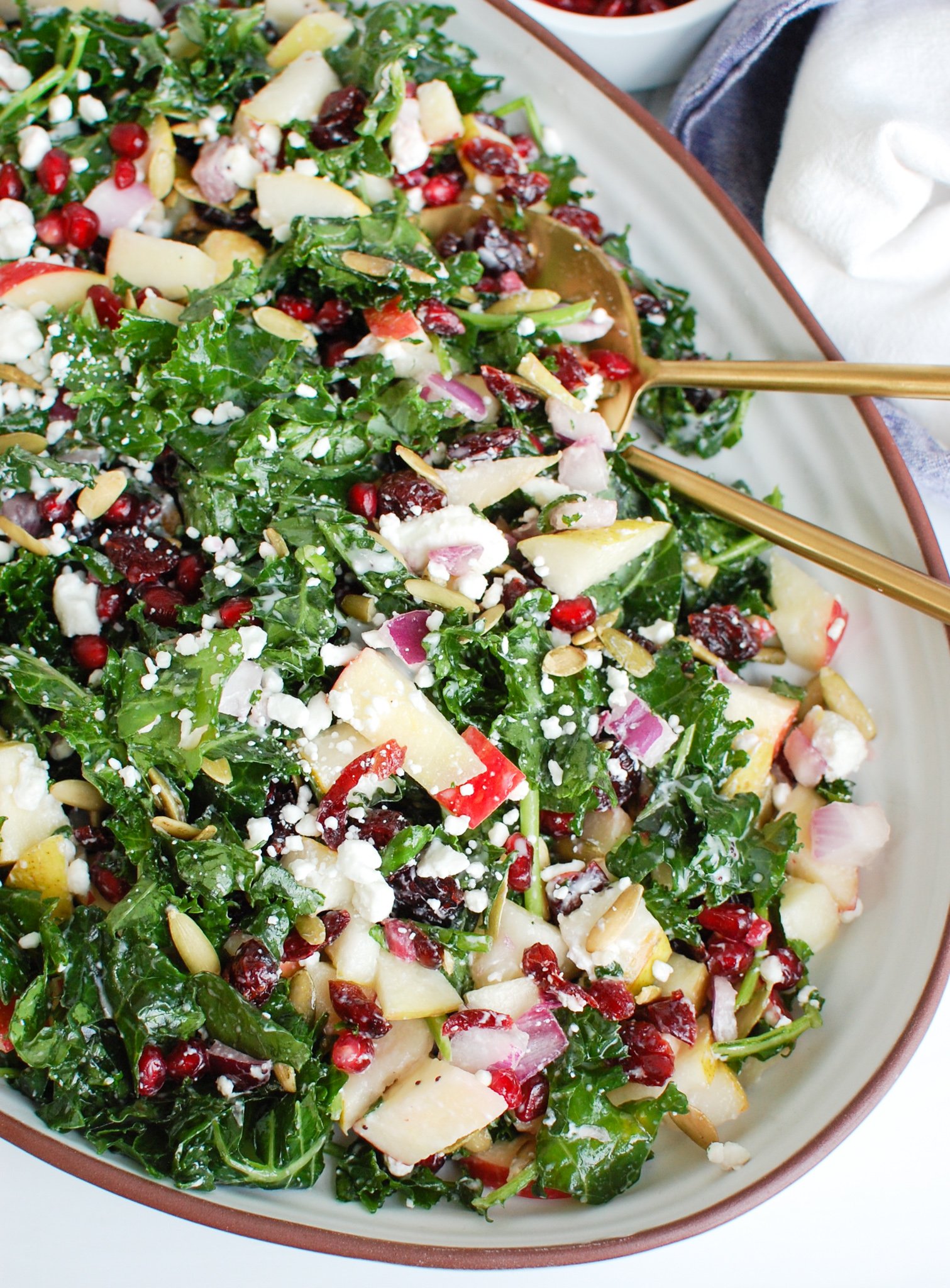 Easy Fall Salad in white dish