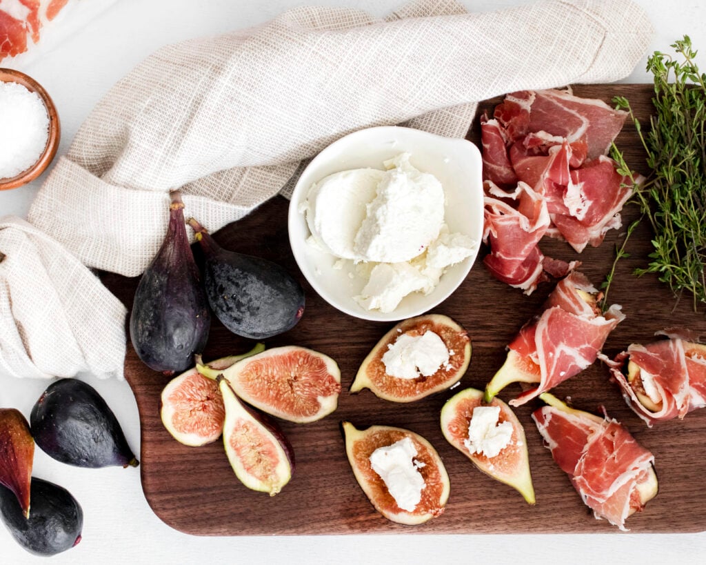 Goat Cheese Figs Wrapped in Prosciutto with goat cheese