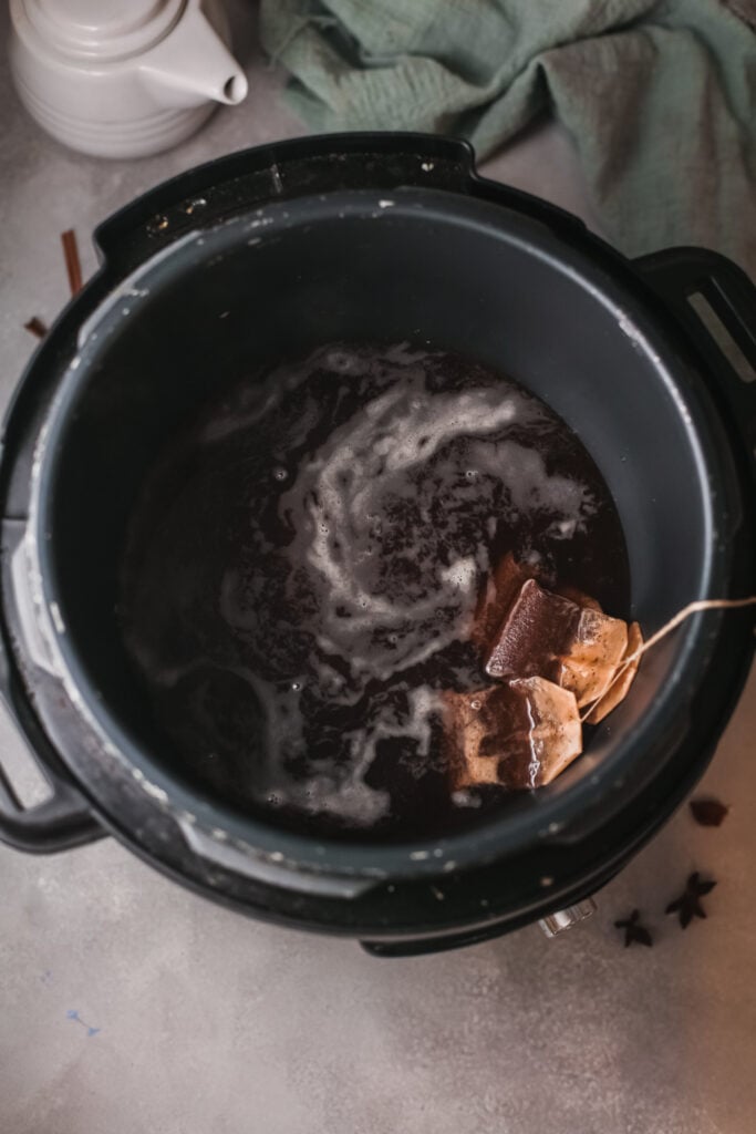 Instant Pot Chai Tea Latte in instant pot 