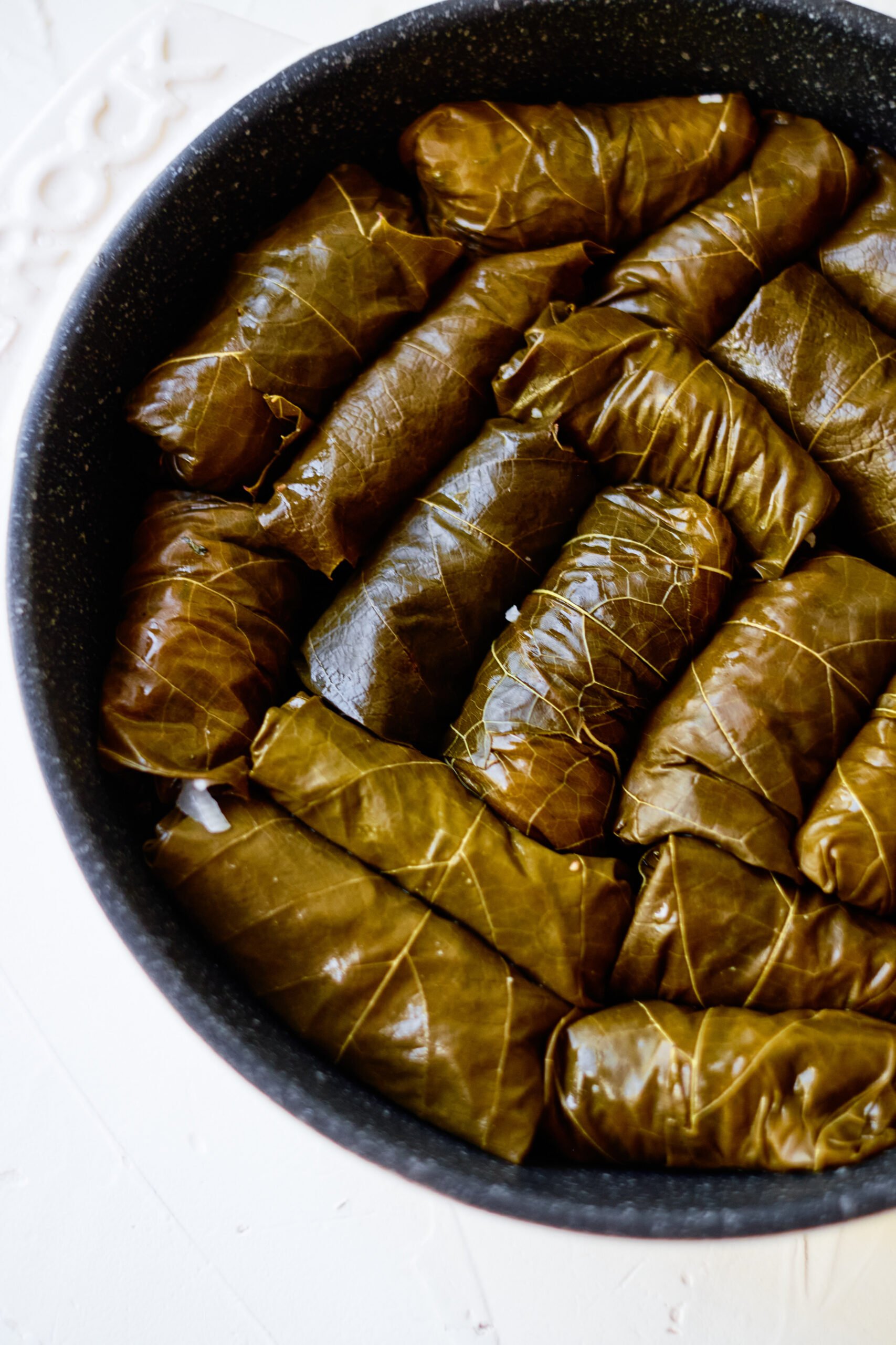 Stuffed Grape Leaves in Pot