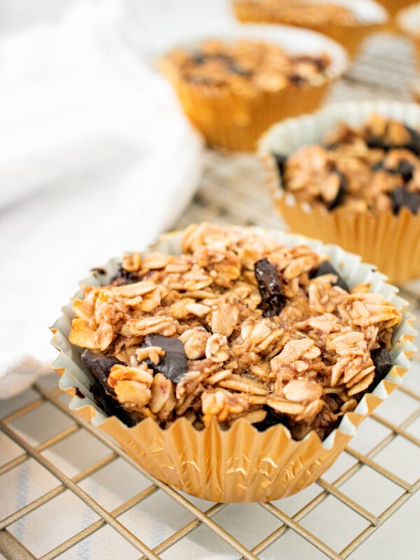 Banana Oatmeal Muffins in gold foil