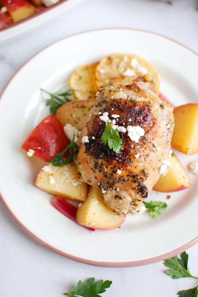 Greek Lemon Chicken on plate 