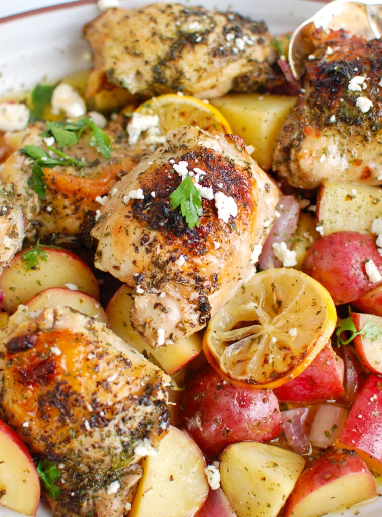 Greek Lemon Chicken close-up