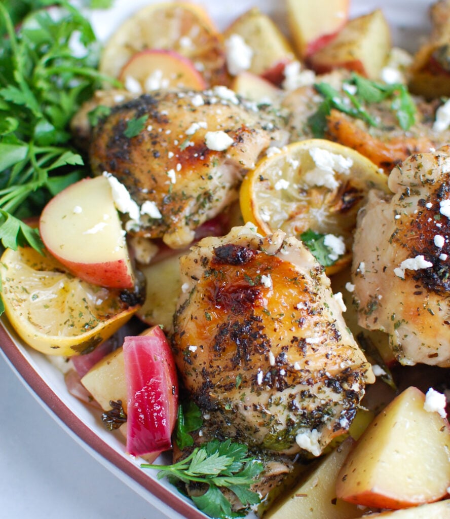 Greek Lemon Chicken on a dish 