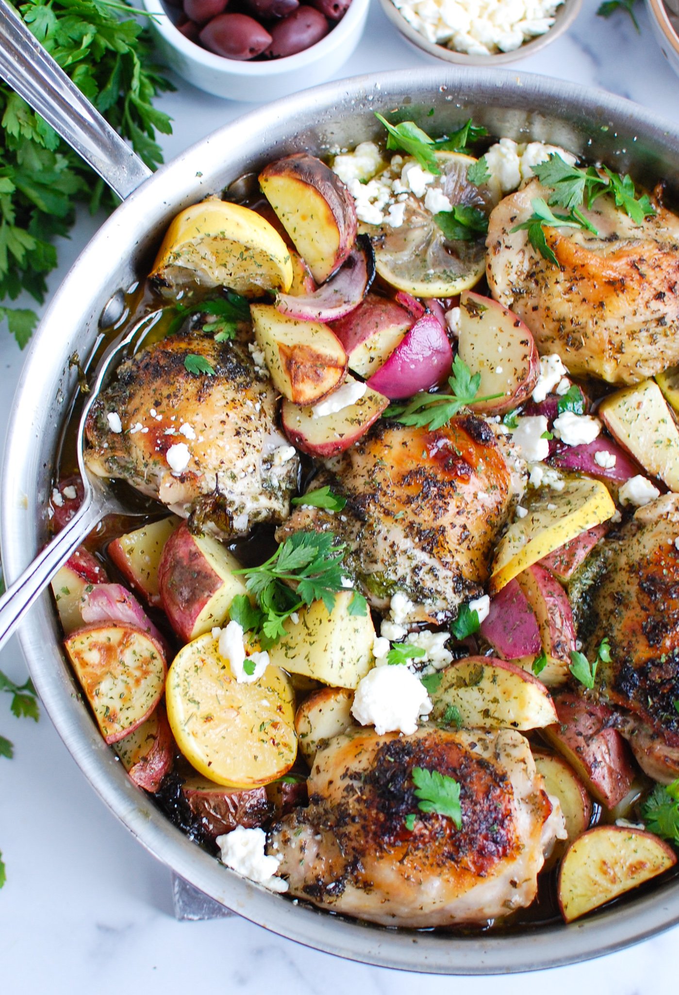 Greek Lemon Chicken with parsley. 