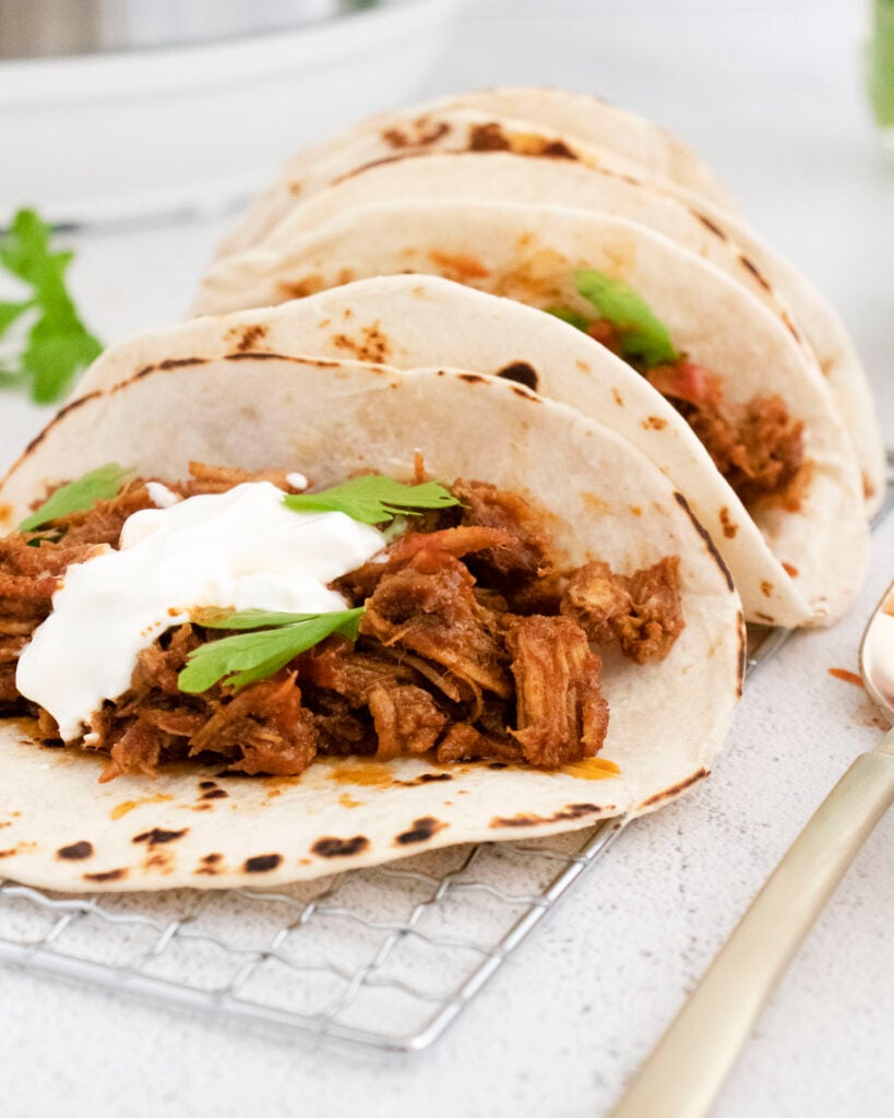 Instant Pot Carnitas Recipe in tacos
