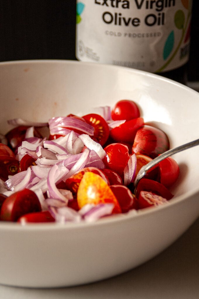 Simple Marinated Tomatoes with onion 