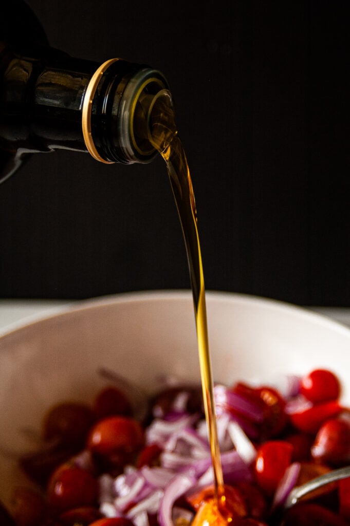 Simple Marinated Tomatoes with olive oil